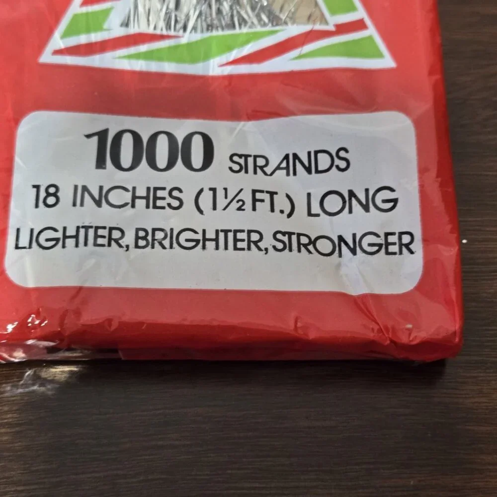 2 Boxes Vintage Brite Star Christmas Tree Silver Tinsel Icicles 1000 18